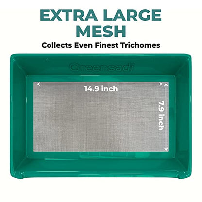 Trim Tray Set Durable, Premium Quality Trimming Tray w/ 2-Tier, 150 Micron Screen - color: Green
