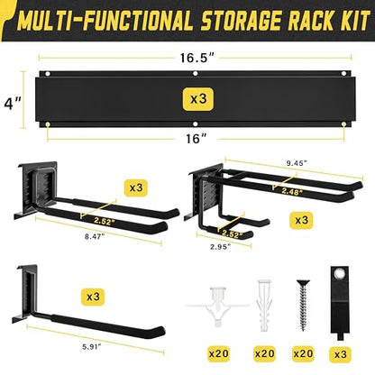 klasit Garage Wall Organizer,15Pack Carries 675 lbs,Garden Tool Organizer - size: 49.5"15Pack