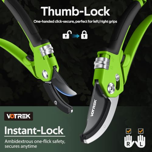 Anvil Pruning Shears, 3/4" Cut Capacity Garden Clippers Heavy Duty - color: Green