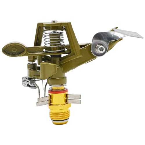 1/2 Inch Brass Impact Sprinkler with Nozzles Adjustable 0-360 Degree Coverage Pattern Heavy Duty Lawn Sprinkler Head for Yard Lawn Grass Patio Garden Irrigation (1Pcs) - size: 1Pcs