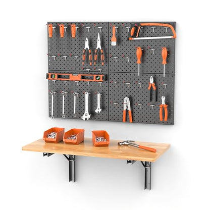 Ultrawall Folding Workbench with Pegboard, Wall Mount Work Table - size: 31.5"x15.7" workbench