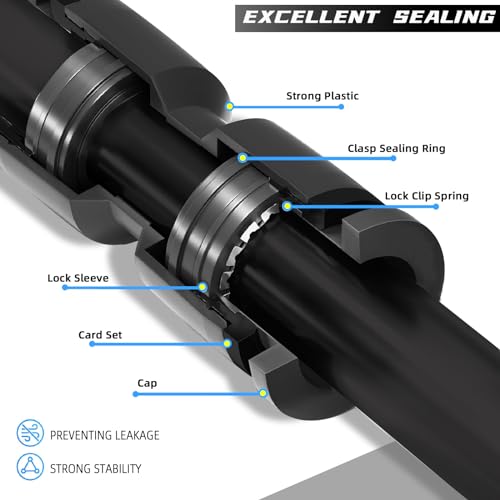45 Pack Quick Connect 1/4" Drip Tubing Irrigation Fittings Kit Universal 1/4'' Drip Irrigation Tubing Connectors Leak Free Fitting Set Includes 10 Tee 10 Coupling 10 Elbow 10 End Cap 5 Shut Off Valve - size: 45PCS 1/4" Connector Fittings Kit