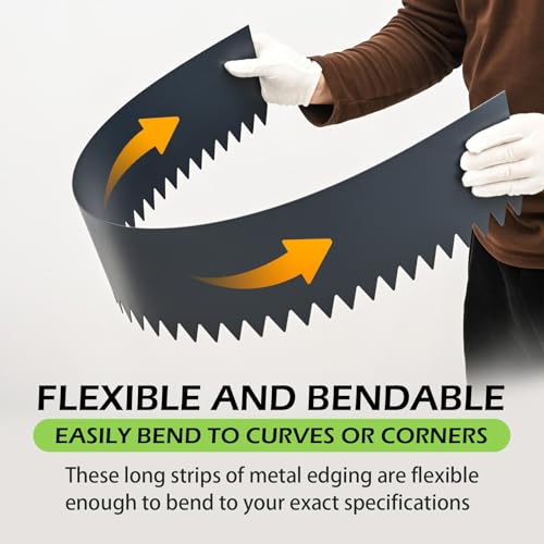 Landscape Edging Kit, Galvanized Steel Edging Landscape Lawn Edging Powder for Lawn Yard, Coated Bendable Metal Strips, No-Dig Hammer-in Edging Border w/Clips (6 INCH 6 PCS, Navy Blue) - color: Navy blue, style: Navy blue 6 INCH 6 PCS