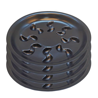 14 inch Black Flower Pot Saucers, 4 Pack - color: Black, size: 14 inch