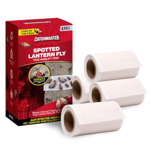 Catchmaster Tree Shield Lantern Fly & Ant Traps Insect Barrier, 4 Rolls 30ft Each, Outdoor Adhesive Crawling Insect Trap to Protect Trees, Fruit & Plants, Pest Control Lawn & Garden - size: 4 Rolls
