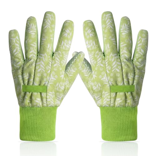 Women's Gardening Gloves Weeding and Thorn Resistant Work Gloves for Digging Planting Pruning Raking-Grown - color: Green-2