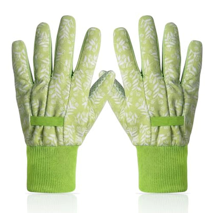 Women's Gardening Gloves Weeding and Thorn Resistant Work Gloves for Digging Planting Pruning Raking-Grown - color: Green-2