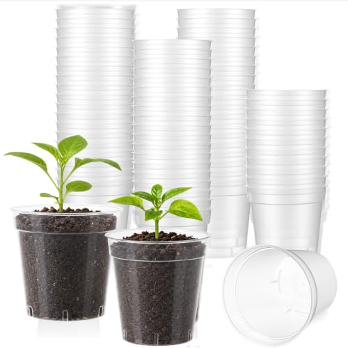 60 Pack 2 Inch Nursery Pots, Mini Plastic Plant Pots for Seedlings(Clear) - color: Clear