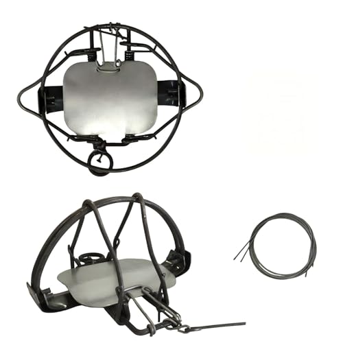 2 Pack Humane Small Animal Spring Cage Trap, Reusable Easy Setup Trap for Farms, Yards and Gardens for Groundhogs, Moles, Squirrels, Possums (7in-Galvanized)