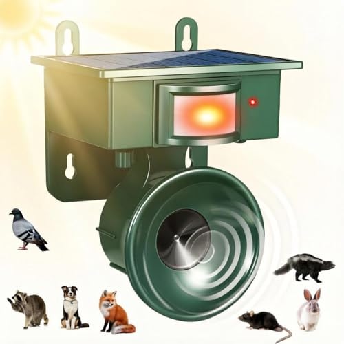 2026 New Solar Ultrasonic Bird Repellent Outdoor,Woodpecker Deterrent for House,Bird Deterrents for Outside Pigeon Sparrow Repeller Scare Devices Weatherproof,Keep Birds Away Balcony Porch Patio Yard