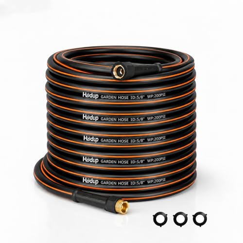 Heavy Duty Hybrid Rubber Garden Hose 100FT, 5/8" - size: 100 FT