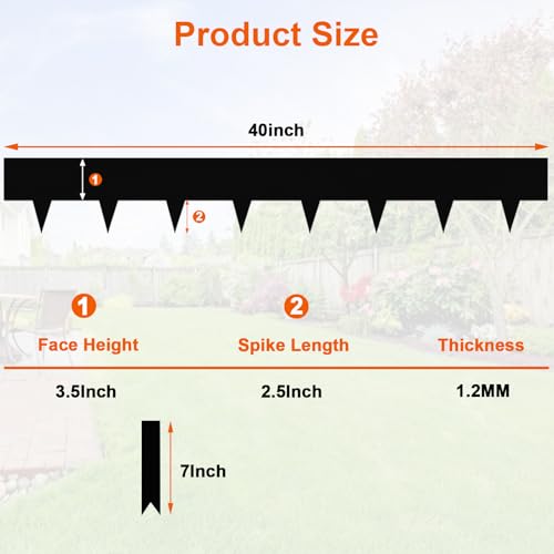 33ft. 10 Pack Metal Landscape Edging, 40" L × 6" H Garden Border - color: Black, size: 6 Inch