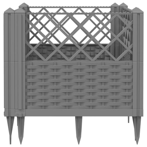 Modular Garden Planter Light Gray 17.1x17.1x17.1 Inches PP - color: Light Gray
