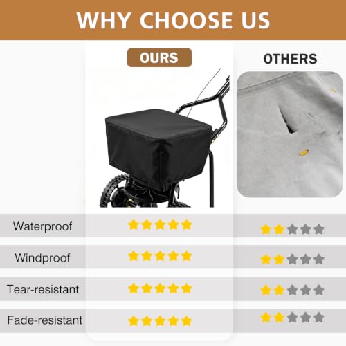 TheElves Wagon Rain Cover Waterproof for VEVOR Broadcast Spreader 15LB - size: 15x15x15 inch