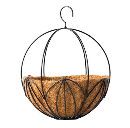 SuperMoss Leeds Sphere Black Metal 10" Hanging Basket - color: Black, size: Small (10")
