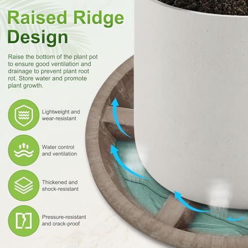 M METERXITY 2-Pack Plant Saucers, 6 Inch OD Anti-Rot Root Resin Flower Pot Plant Saucers for Indoor/Outdoor, Flowerpot Drip Tray [4.7 Inch ID, Coffee] - color: Coffee, size: 6 Inch OD
