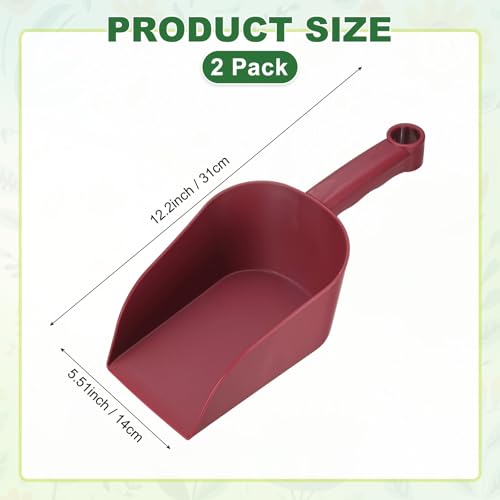 M METERXITY 2-Pack Garden Shovel Trowel Hand Shovels, 31cm/12.2 Inch Plastic Gardening Tools for Digging, Transplanting, Soil Loosening and Planting, Ergonomic Handle [Wine Red] - color: Wine Red, size: Large