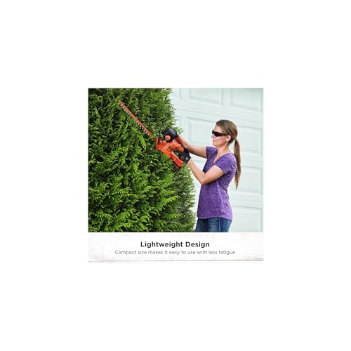 BLACK+DECKER 20V MAX Hedge Trimmer Cordless, 18 inch Blade, (1) Battery and Charger Included, Light Weight Reduced Vibration, Bush Trimmer Hedger (LHT218C1)