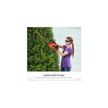 BLACK+DECKER 20V MAX Hedge Trimmer Cordless, 18 inch Blade, (1) Battery and Charger Included, Light Weight Reduced Vibration, Bush Trimmer Hedger (LHT218C1)