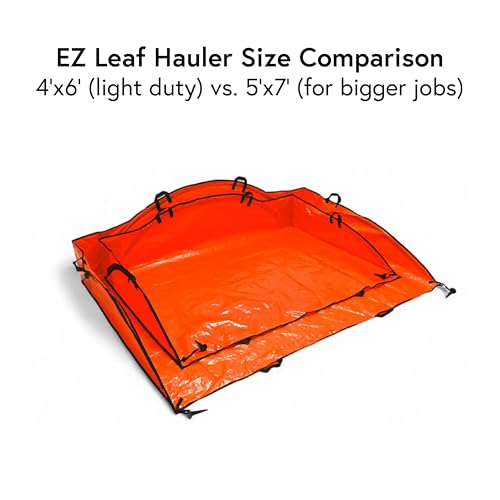 Leaf Tarp for Fast Yard Cleanup –Leaf Collection Tarp with 6 Handles & Ground Stakes – Lawn Leaf Bag for Raking, Garden Debris & Yard Waste Removal, Wind Proof, 5’ x 7’ Large Capacity - size: 5' x 7'