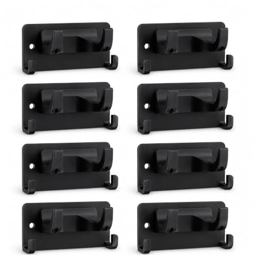 Garden & Garage Tool Organizer, 8 Pack Wall Mounted Utility Hooks for Hand Tools, ABS Small Tool Holder for Hammer, Pruning Shears, Trowel, Scissors, Gloves and Garden Shed Storaged - Black - color: Black