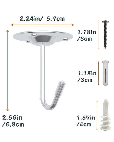 NACETURE Heavy Duty Plant Ceiling Hooks, Stainless Steel, 3 Pack - color: Sliver