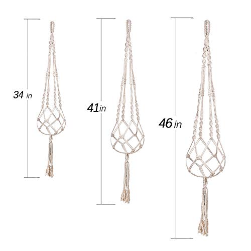 MIPON 3 Pack Macrame Plant Hangers, Hanging Planters for Indoor Plants