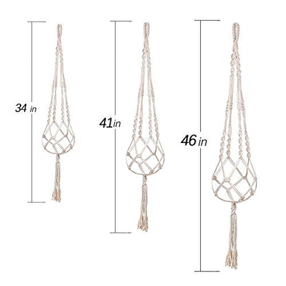 MIPON 3 Pack Macrame Plant Hangers, Hanging Planters for Indoor Plants