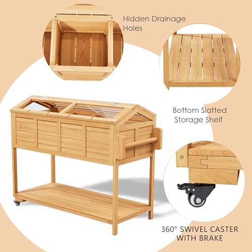 Raised Garden Bed Elevated Planter Box W/Legs Cover Outdoor