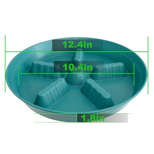 4 Pack Plant Saucer 12 inch, 8 10 14 17 inch, Plant Stand Plastic Plant Saucers for Indoors Outdoor, Heavy Duty Flower Saucers for Potted Plants, Pot Saucers for Plants, Grow Bags Saucers - color: Forest_Blue, size: 12"-4 Pack