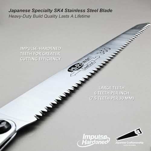 TONMA 14" Professional Folding Hand Saw Made in Korea, 360mm Large Teeth - size: 14 inches (360mm)