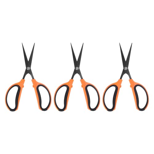 HARFINGTON 3pcs Trimming Scissors 7.2" Stainless Steel Garden Shears with Non-Stick Coating & Straight Precision Blade Hand Pruning Snips for Cutting Flowers