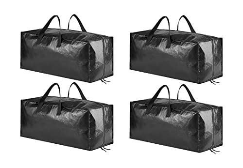SpaceAid Heavy Duty Moving Bags, Extra Large Storage Totes W/Backpack Straps Strong Handles & Zippers, Alternative to Moving Boxes, Packing & Moving Supplies, Black (4 Pack) - color: Black, size: 4 Pack