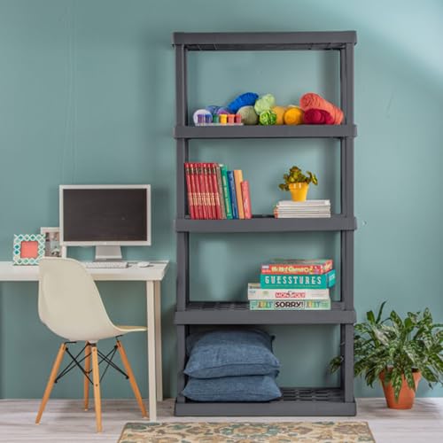 Sterilite 5 Shelf Unit, Heavy-Duty Plastic Utility Storage Rack, 3-Pack - size: 5 Shelf, style: 3 Pack