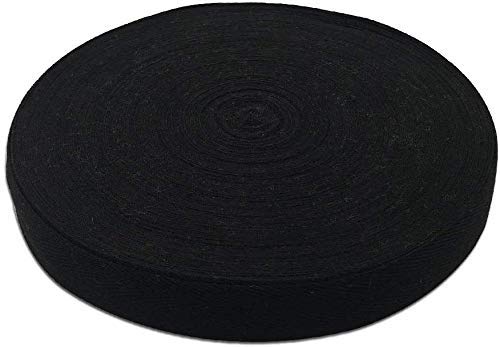 Natural Cotton Twill Tape 50 Yards 1/2 Inch Bunting Bias Tape Herringbone Webbing Tape Roll for Apron Sewing Dressmaking Craft (Black) - color: Black, size: 1/2inch
