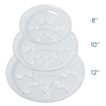 Idyllize 5 Pieces of 10 inch Clear Thick Plastic Heavy Duty Sturdy Plant Saucer Drip Trays for pots (10") - size: 10"
