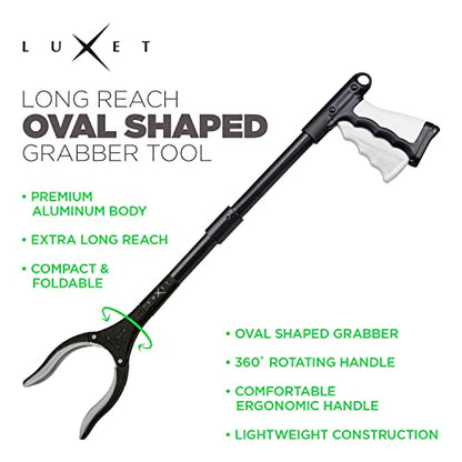 Grabber Reacher Tool 19 Inch Long, Foldable Pick Up Stick - Strong Grip Magnetic Tip - Heavy Duty Trash Picker Claw Reacher Grabber Tool Elderly Wheelchair Mobility Aid (Gray) - color: Gray