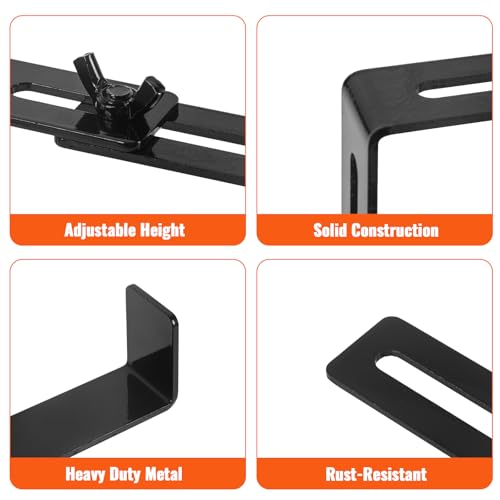 4 Pcs Adjustable Window Box Brackets, Universal Steel Hanging No Drill Planter Flower Box Brackets for Deck, Window Sill, Balcony, Fences, Patio - size: 4 Pcs