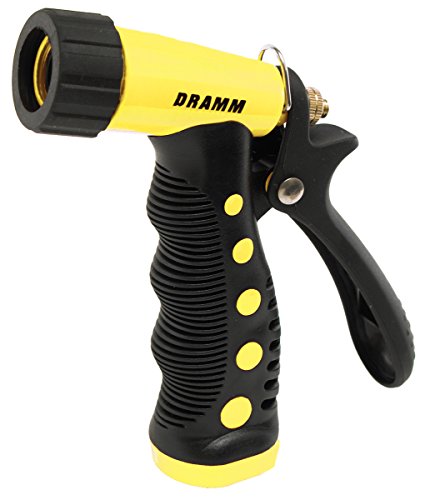 Dramm ColorStorm Premium Pistol Spray Nozzle – Heavy-Duty Adjustable Garden Hose Sprayer with Ergonomic Grip & Variable Water Patterns for Garden, Car, Deck, and Outdoor Cleaning – Yellow - color: Yellow, size: Pistol