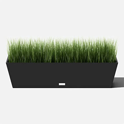 Veradek Pure Series Window Box Planter - Tapered Outdoor Planter - color: Black, size: 36 inch