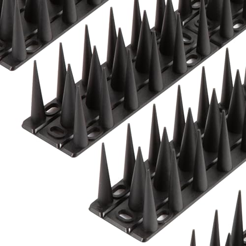 OFFO Bird Spikes for Pigeon Woodpecker Crow, Outdoor Use for Balcony Patio Window, Easy to Install, Black, Covers 8.3 Feet(2.5m) - color: Black