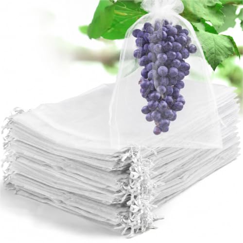 50 Pcs Fruit Protection Bags, 8×12 in Mesh Cover Nets for Tree, White - color: White, size: 8×12 in