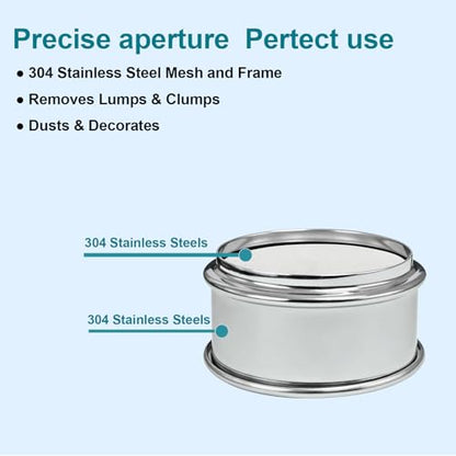 2.36" (6cm) Full 304 Stainless Steel Mini Lab Sieve, 180 Mesh(0.09mm) - size: 180 Mesh(0.09mm)/Ф2.4in(6CM)
