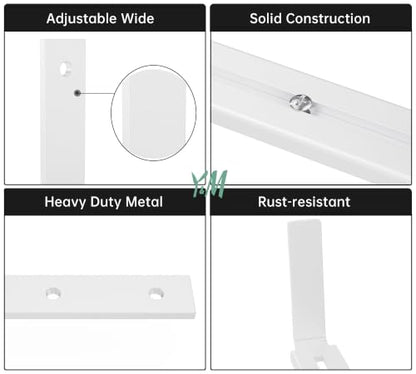 Y&M Adjustable Window Box Brackets 6 Pack, Wall Mount Planter Box Brackets - size: Set of 6- White
