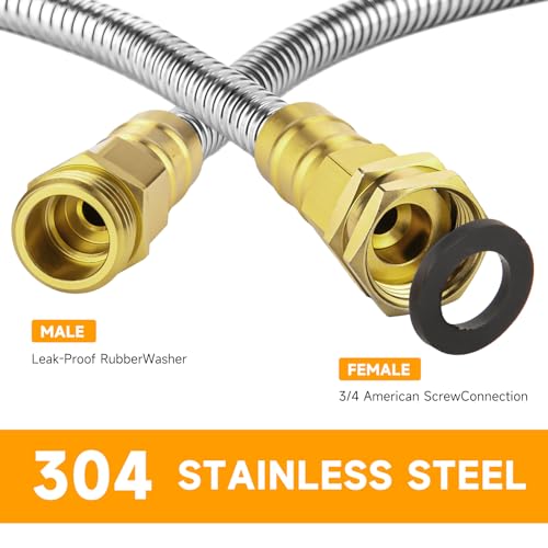 Rosy Earth Garden Hose 3 FT, 304 Stainless Steel Metal Water Hose - size: 3FT