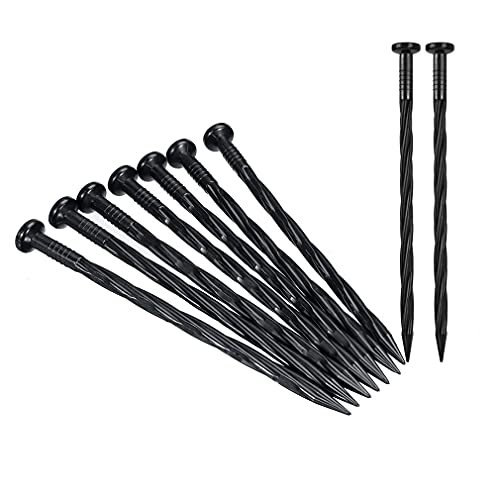 8 Inch Plastic Landscape Anchoring Garden Spikes 25 Pcs - size: 8 in