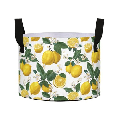 3 Gallon Grow Bags 1 Pack Plant Fabric Pots Flower Nursery Garden Vegetable Small Plant Pot 9.7 x 9.8 in Large Indoor Planter with Handles Lemon Branch Flower - color: Lemon Branch Flower, size: S9.7x9.8in