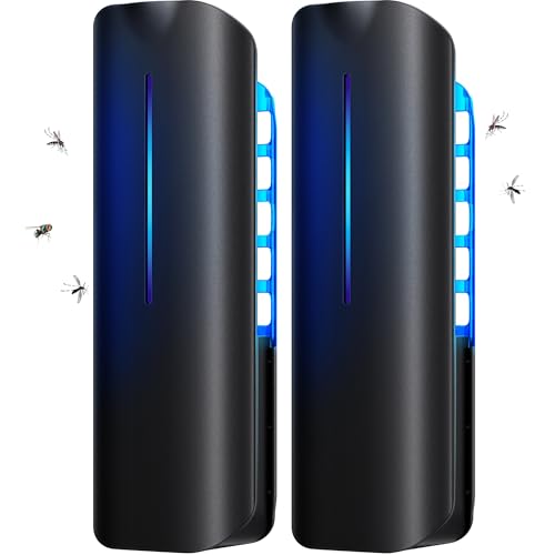 BURLAN Fruit Fly Traps Indoor for Home: Plug in Mosquito Bug Zapper - color: 2PC-Black