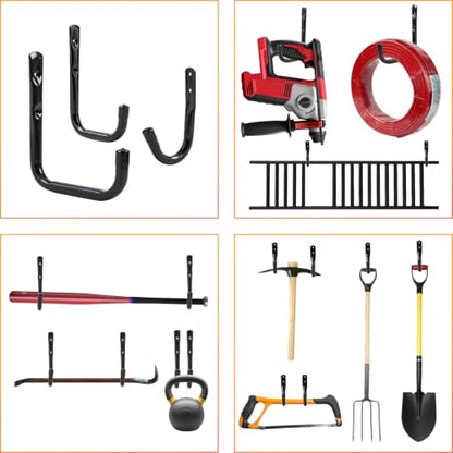 Steel Ladder Hooks 24PK Heavy Duty Anti-Slip, Wall Mount for Tools 2026 New - color: 2026 New Combo-24PC