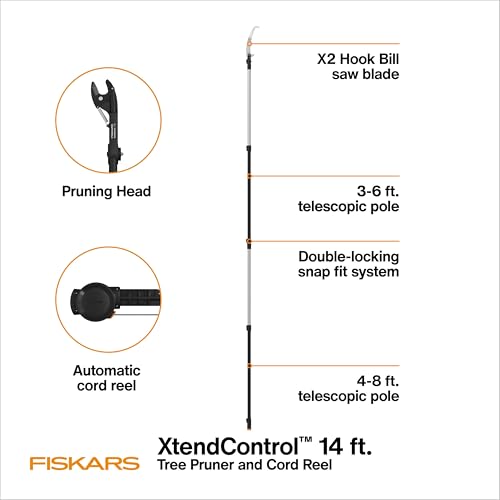 Fiskars 3-14 Ft XtendControl Extendable Pole Saw & Tree Pruner Modular Set - style: 14' Pruner Saw Kit